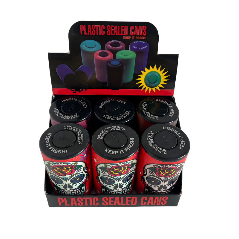 Wholesale Skull Pattern Sealed Jar with Display Box