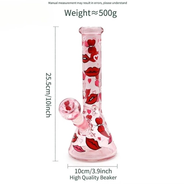 Wholesale Sexy Lips Design Glass Bong Waterpipe Beaker Bong with Bowl