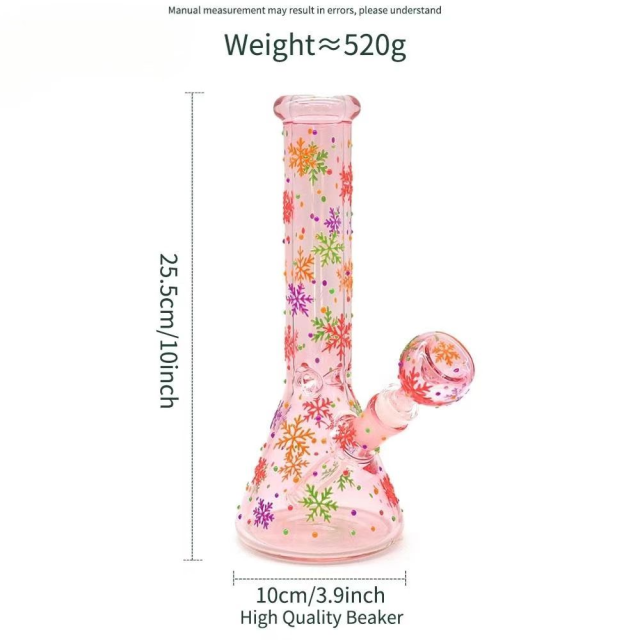 Wholesale Flower Design Luminous Waterpipe Glass Bong Beaker Bong