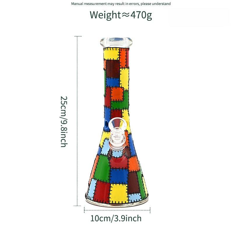 Wholesale Classic Plaid Pattern Glass Bong Waterpipe Beaker Bong