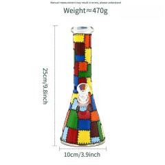 Wholesale Classic Plaid Pattern Glass Bong Waterpipe Beaker Bong