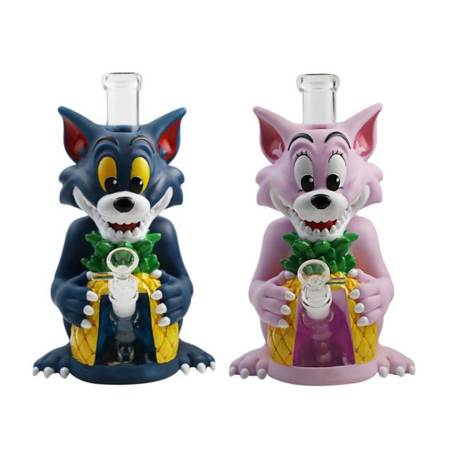 Wholesale Cartoon Tom Cat Soft Silicone Bong Waterpipe from Honghui Smoking