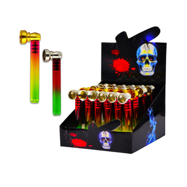 Wholesale Gradient Color Glass Pipes Hand Pipe Smoke Pipe in Display Box