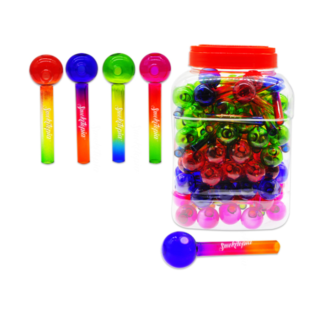 Wholesale 4 inch Gradient Color Glass Hand Pipe Oil Burner Pipe in Jar