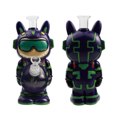 Wholesale Cat Robot Design Soft Silicone Waterpipe Glass Bong from Honghui Smoking