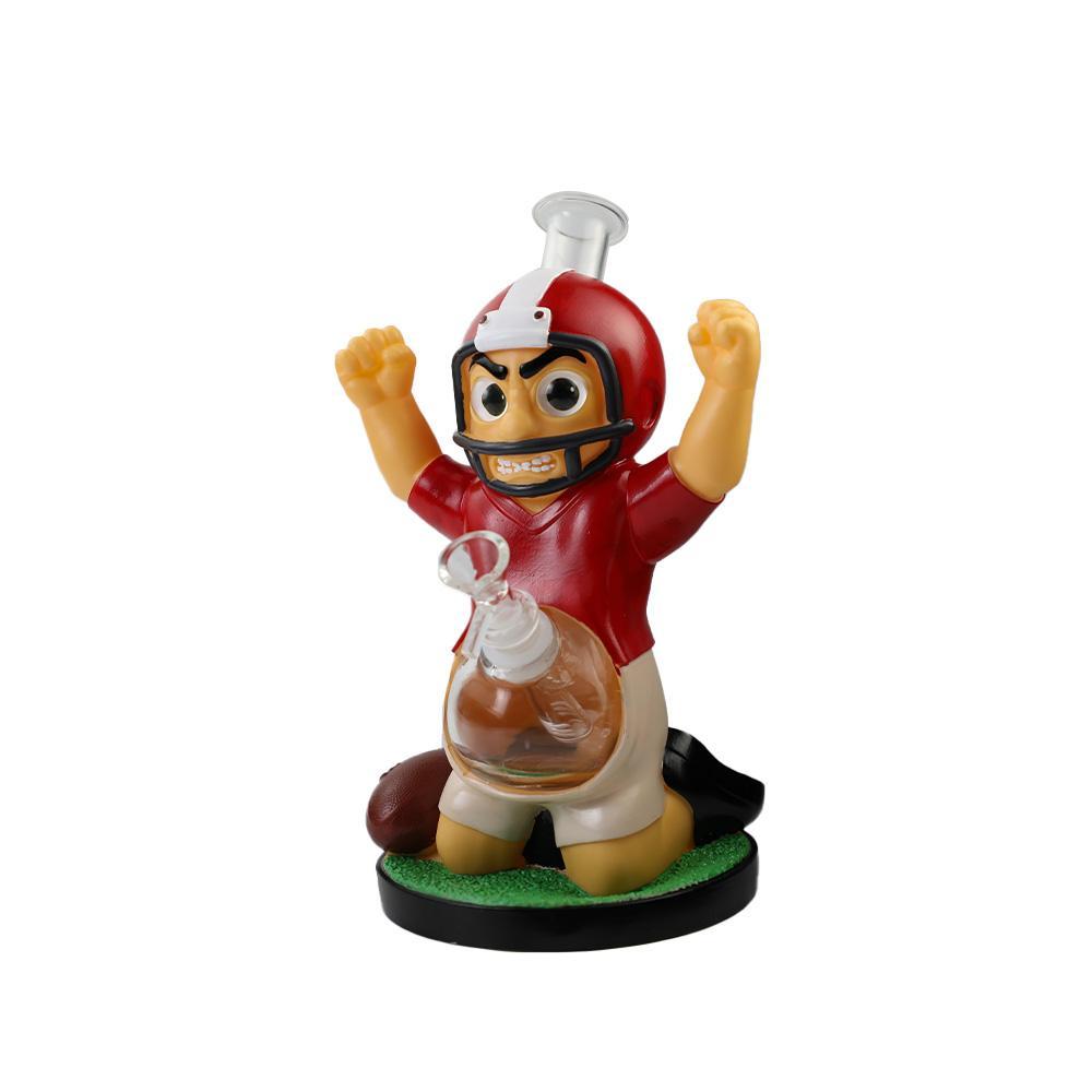 Wholesale Cute Rugby Player Shaped Soft Silicone PVC Glass Waterpipe Silicone Bong