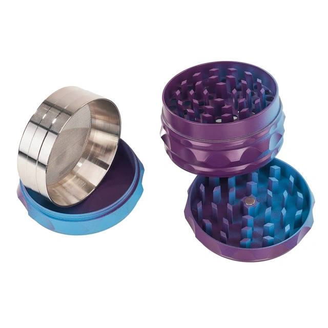 Wholesale Smoking Accessories 63mm-4parts Zinc Alloy Spray Painting Weed Grinder