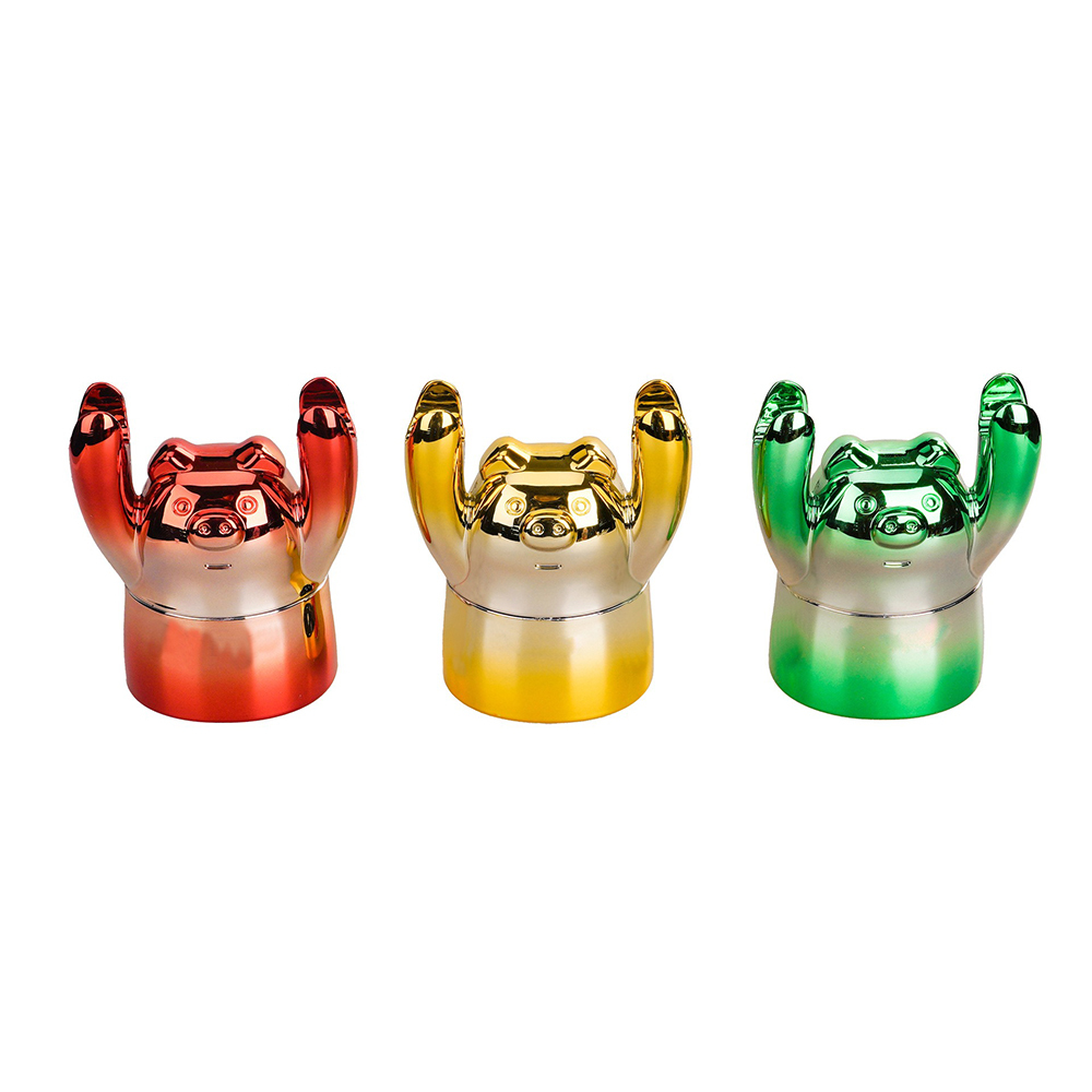 Wholesale Electroplated Colored Pig Design Herb Grinder Weed Grinder
