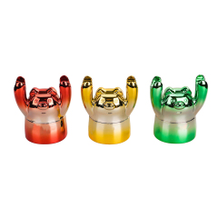 Wholesale Electroplated Colored Pig Design Herb Grinder Weed Grinder