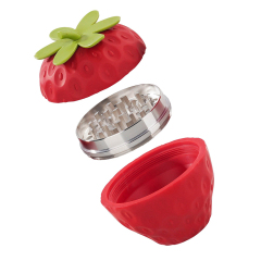Wholesale Cute Strawberry Design Plastic Zinc Alloy Herb Grinder Weed Grinder