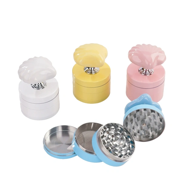 Wholesale New Shell Design 4parts Zinc Alloy Herb Grinder Weed Grinder