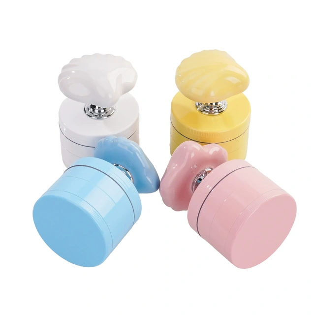 Wholesale New Shell Design 4parts Zinc Alloy Herb Grinder Weed Grinder