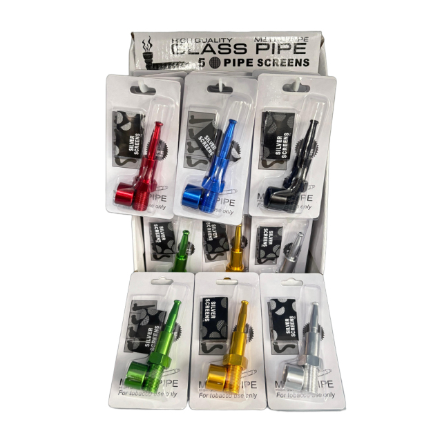 Metal Hand Pipe Factory Wholesale Custom LOGO Aluminum Alloy Smoke Pipes with Display Box