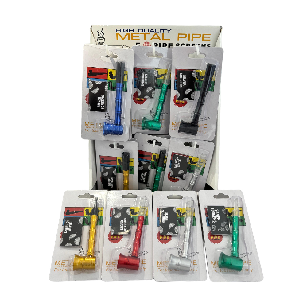 Wholesale Smoke Accessories Metal Smoke Pipes Aluminum Alloy Hand Pipes with Display Box