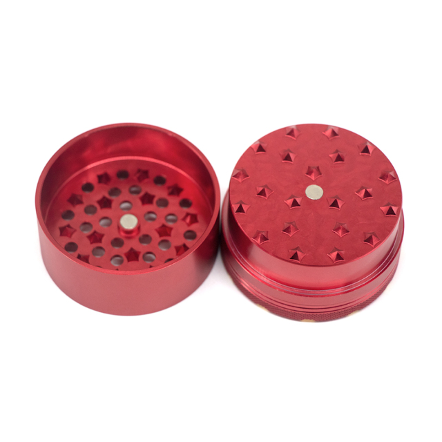 Wholesale 63mm-5parts Aluminum Alloy Weed Grinder Star-Shaped Tooth Herb Grinder with Storage Tank