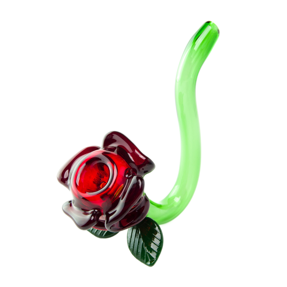 Wholesale Creative Rose Flower Glass Hand Pipes
