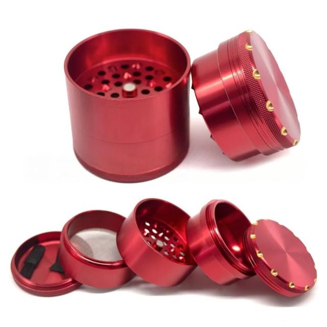 Wholesale 63mm-5parts Aluminum Alloy Weed Grinder Star-Shaped Tooth Herb Grinder with Storage Tank