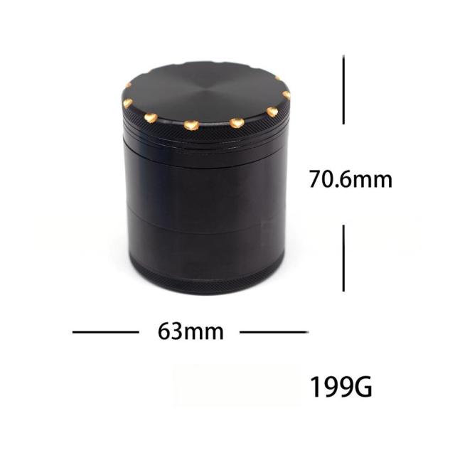 Wholesale 63mm-5parts Aluminum Alloy Weed Grinder Star-Shaped Tooth Herb Grinder with Storage Tank