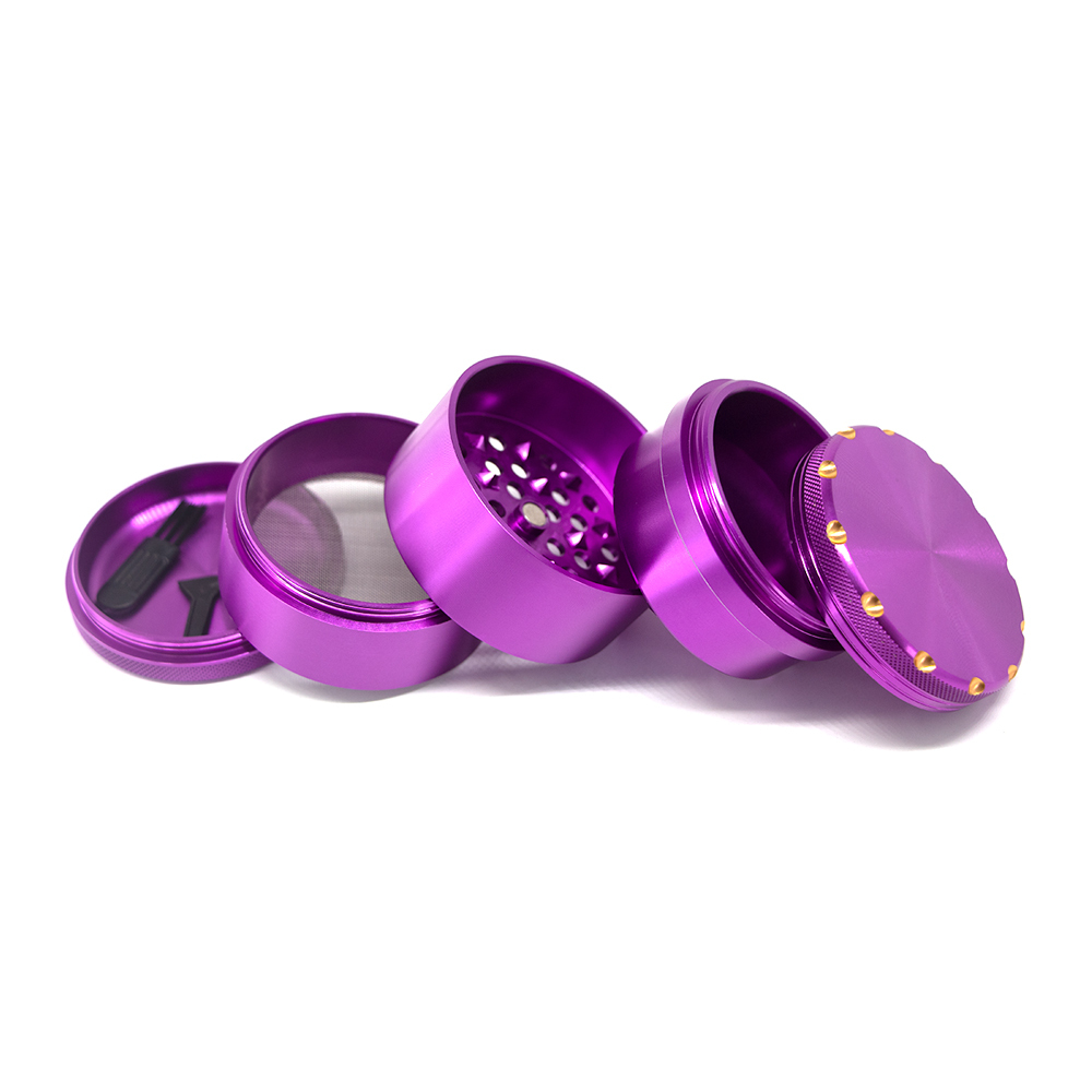 Wholesale 63mm-5parts Aluminum Alloy Weed Grinder Star-Shaped Tooth Herb Grinder with Storage Tank