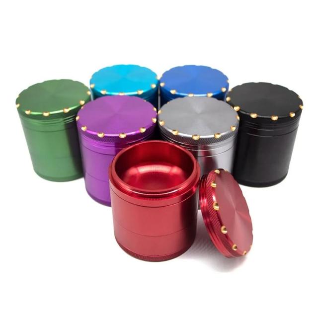 Wholesale 63mm-5parts Aluminum Alloy Weed Grinder Star-Shaped Tooth Herb Grinder with Storage Tank