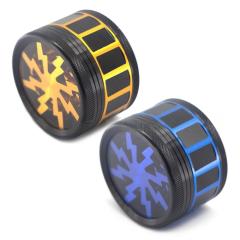 Wholesale Transparent Lid Lightning Design Eight-Tooth Aluminum Alloy Weed Grinder