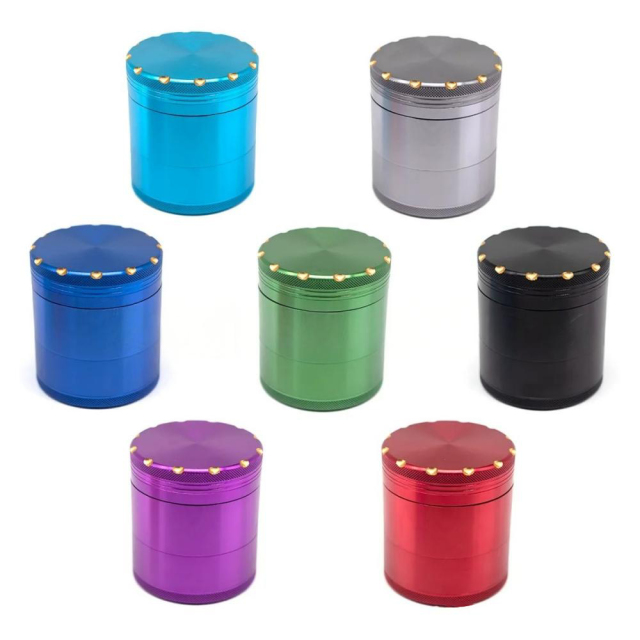 Wholesale 63mm-5parts Aluminum Alloy Weed Grinder Star-Shaped Tooth Herb Grinder with Storage Tank