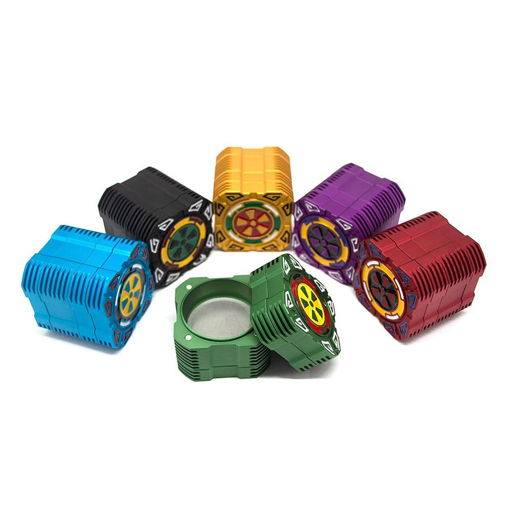 Wholesale Creative Square Shape Metal Aluminum Alloy Herb Grinder Weed Grinder