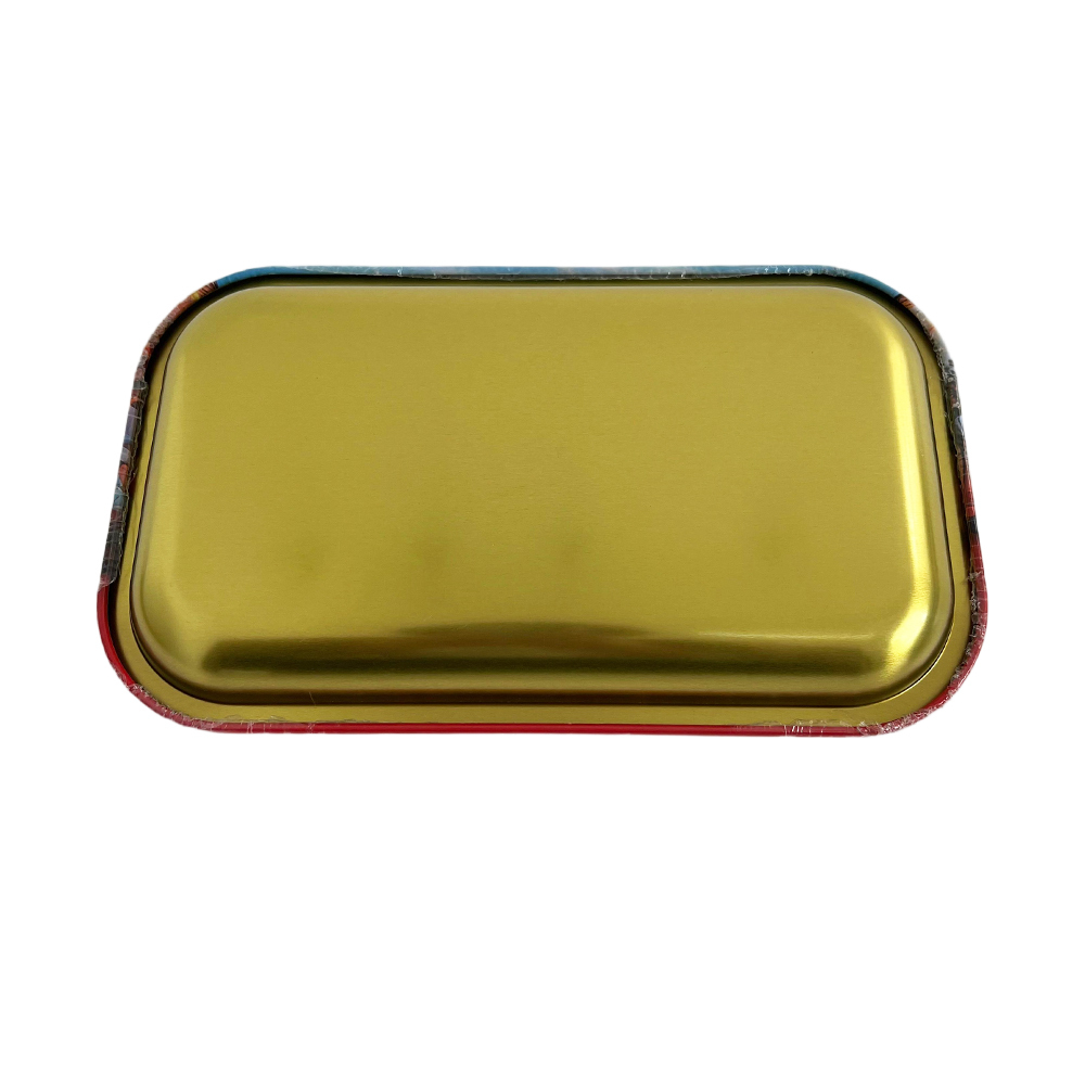 Wholesale Middle Size 27*16cm Pineapple Express Design Tinplate Rolling Tray in Stock