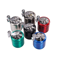 Wholesale 40mm-4parts Hand-Cranked Zinc Alloy Herb Grinder Metal Handle Weed Grinder