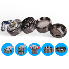 Wholesale 40mm-4parts Hand-Cranked Zinc Alloy Herb Grinder Metal Handle Weed Grinder