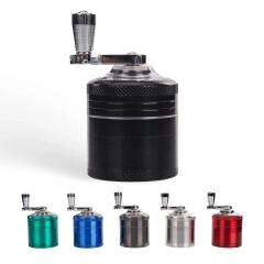 Wholesale 40mm-4parts Hand-Cranked Zinc Alloy Herb Grinder Metal Handle Weed Grinder