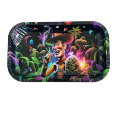 Wholesale Middle Size 27*16cm Woody Design Tinplate Rolling Tray in Stock