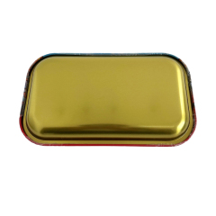 Wholesale Middle Size 27*16cm Woody Design Tinplate Rolling Tray in Stock