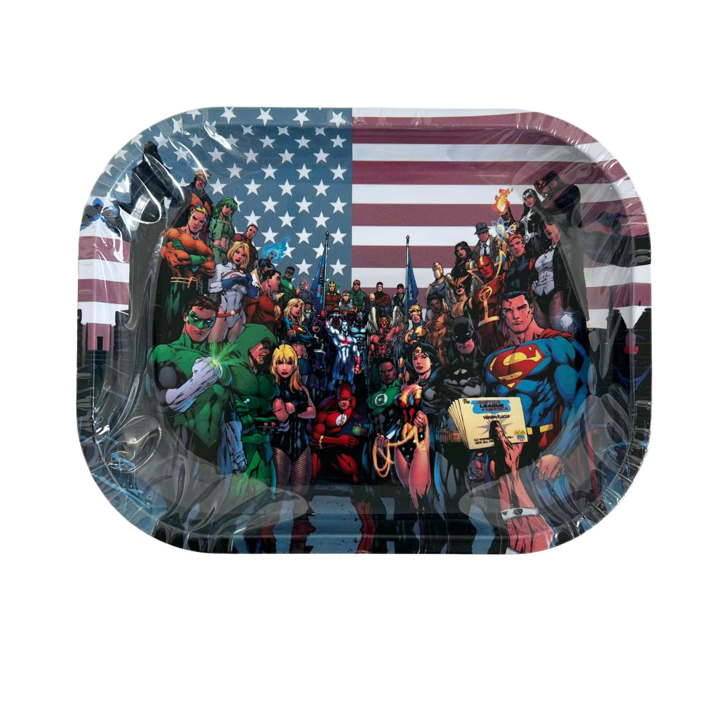 Wholesale Superheroes Design 18*14cm Tinplate Rolling Tray in Stock