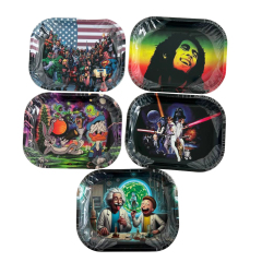 Wholesale Cartoon Design 18*14cm Tinplate Rolling Tray in Stock