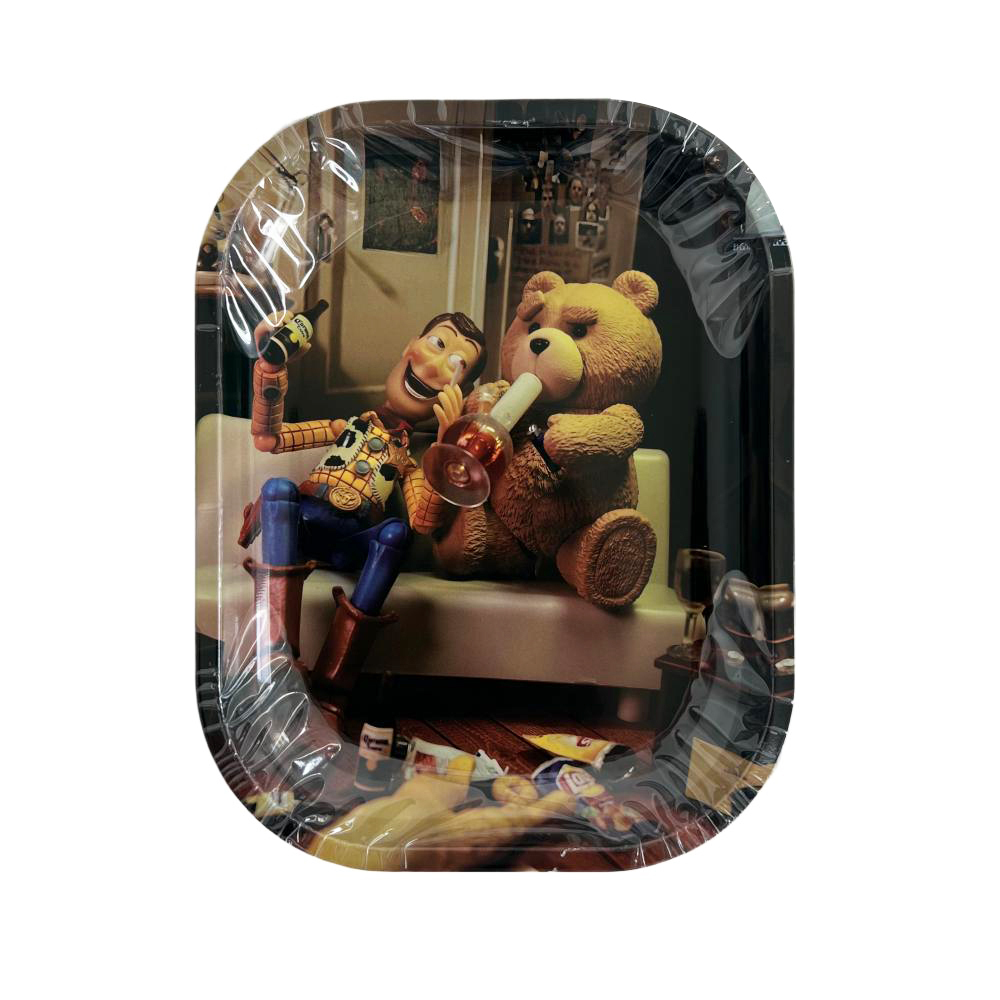 Wholesale Tedy Bear Pattern Design 18*14cm Tinplate Rolling Tray in Stock