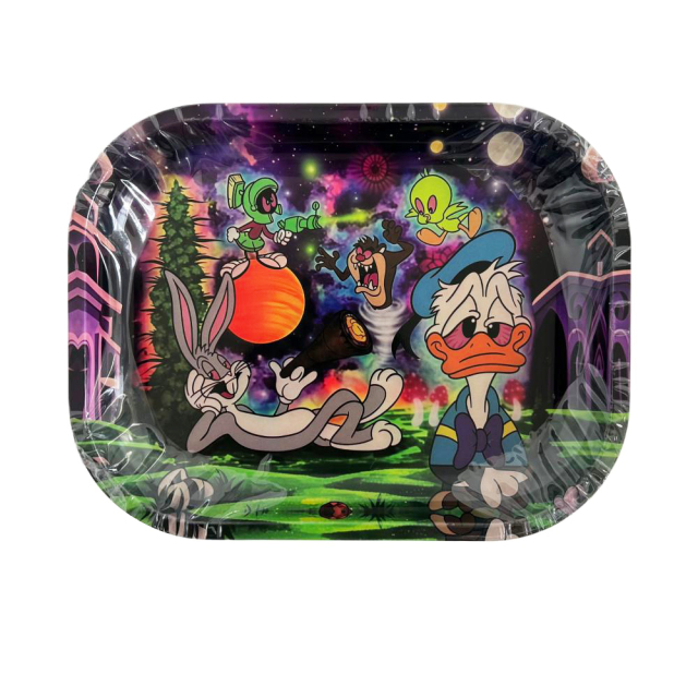 Wholesale Cartoon Design 18*14cm Tinplate Rolling Tray in Stock