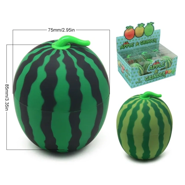 Honghui Smoking Wholesale 76mm-4parts Watermelon Shaped Design Zinc Alloy Weed Grinder