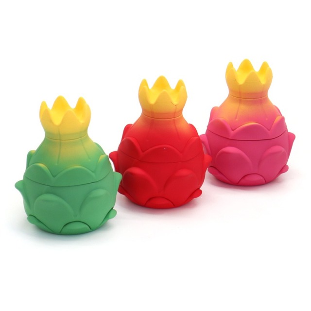 Honghui Smoking Wholesale 75mm-4parts Dragon Fruit Shaped Design Zinc Alloy Weed Grinder