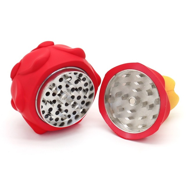 Honghui Smoking Wholesale 75mm-4parts Dragon Fruit Shaped Design Zinc Alloy Weed Grinder