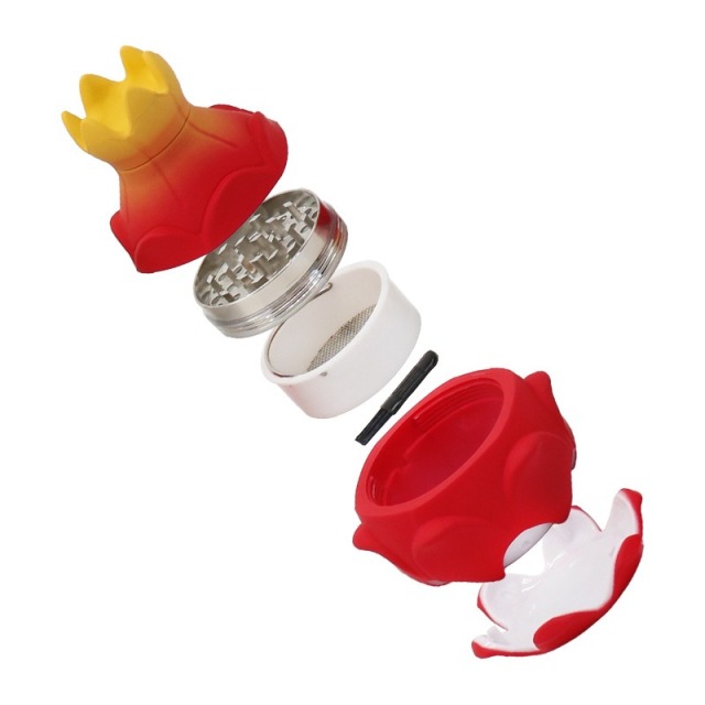 Honghui Smoking Wholesale 75mm-4parts Dragon Fruit Shaped Design Zinc Alloy Weed Grinder