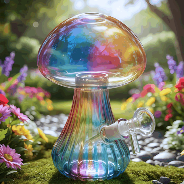 Wholesale Mushroom-shaped Mini Glass Pipe Glass Bong Water Pipe