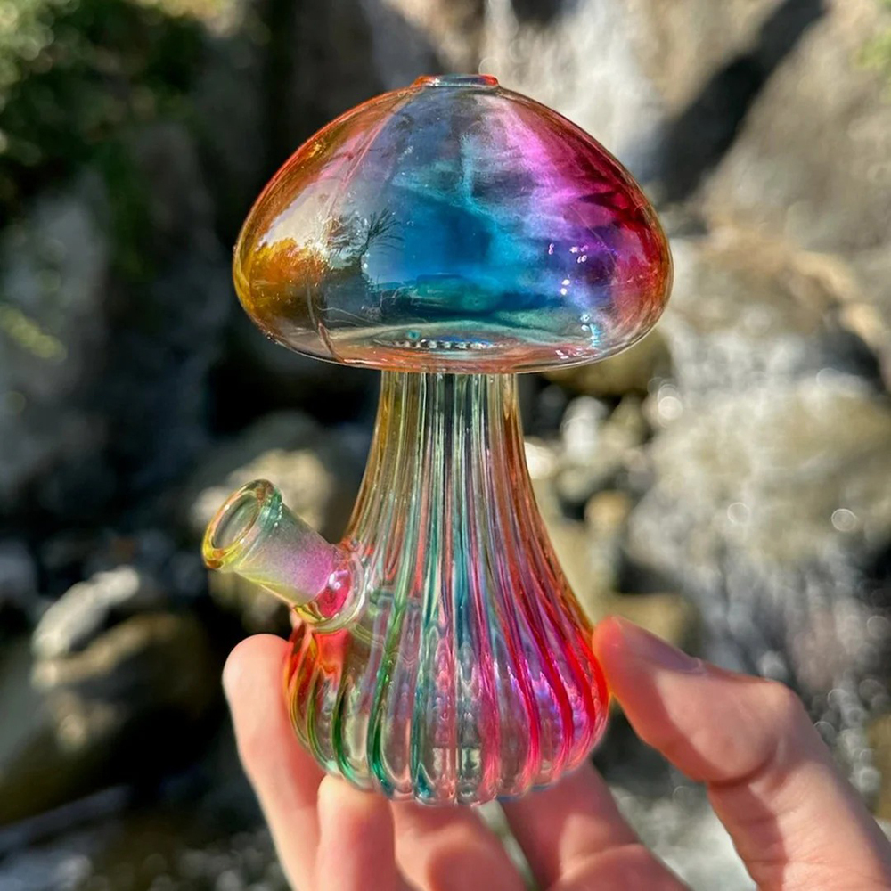 Wholesale Mushroom-shaped Mini Glass Pipe Glass Bong Water Pipe