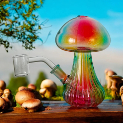 Wholesale Mushroom-shaped Mini Glass Pipe Glass Bong Water Pipe