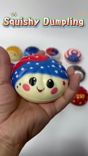 Wholesale 2026 Popular Stress-relief Toys Clelbrate United States 250years of Freedom Squishy Dumplings