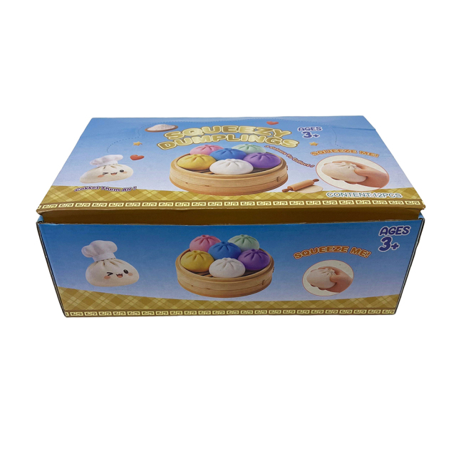 Wholesale Hot Selling Stress-relief Toys Surprise Box Shiny Squeezy Dumpling with Display Box