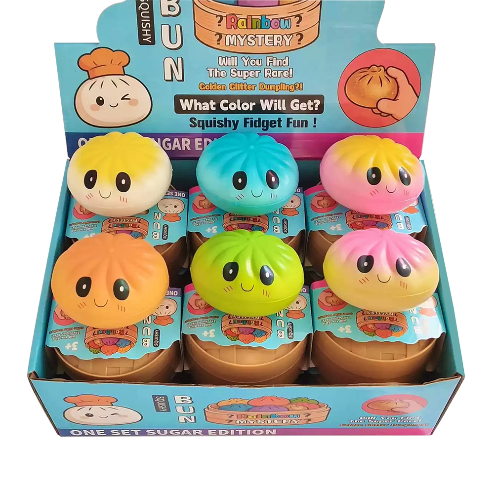 Wholesale Hot Selling Stress-relief Toys Surprise Box Rainbow Mystery Dumpling with Display Box