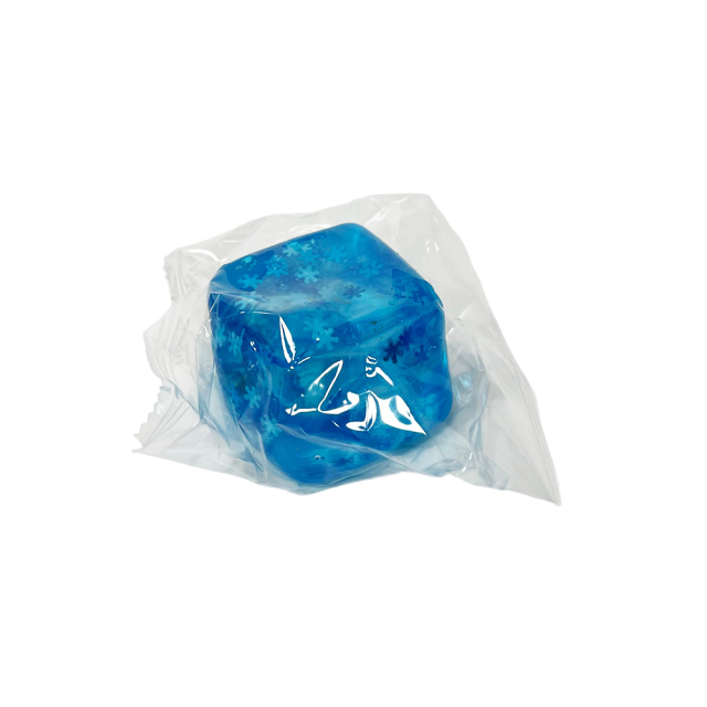 Wholesale Hot Selling Stress-relief Toys Blue Cube Squeeze Ball with Snowflake Decorations