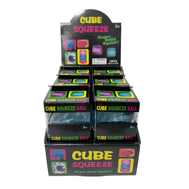 Wholesale Hot Selling Stress-relief Toys Blue Cube Squeeze Ball with Snowflake Decorations