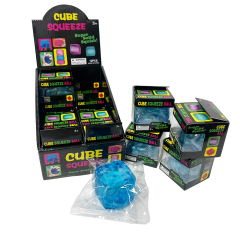 Wholesale Hot Selling Stress-relief Toys Blue Cube Squeeze Ball with Snowflake Decorations
